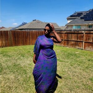 Elegant Purple One-Shoulder Dress